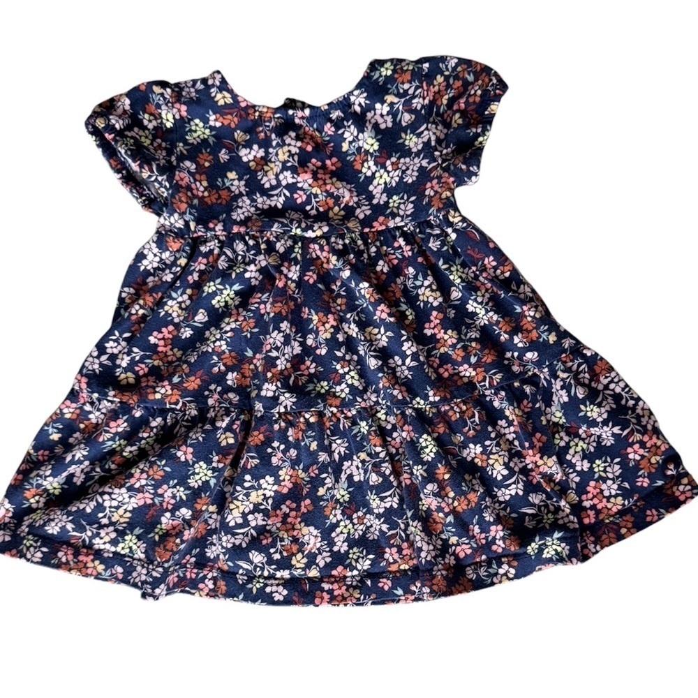 Carter’s Navy Floral Dress Short sleeve fall floral dress – Size 12 Months